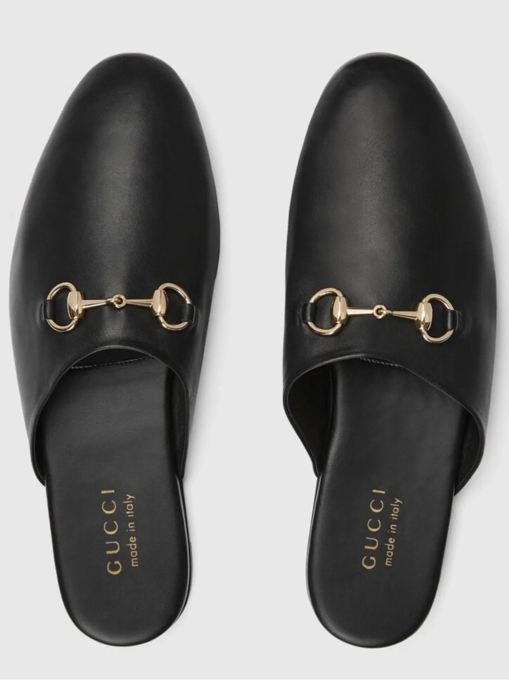 Gucci Black Leather Mule with Horsebit